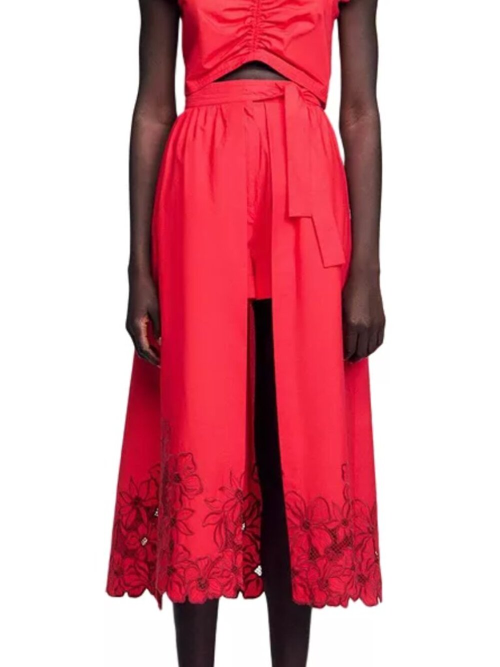 Sandro Ruffle Sleeve  + Skirt Set
